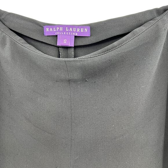 Ralph Lauren Purple Label Collection Silk Trouser Pant Side Stripe Black Size 12 - Picture 10 of 16